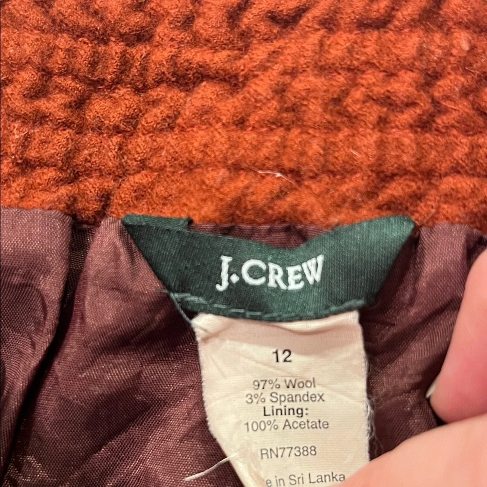 J. Crew Wool Rust Color Mini Skirt